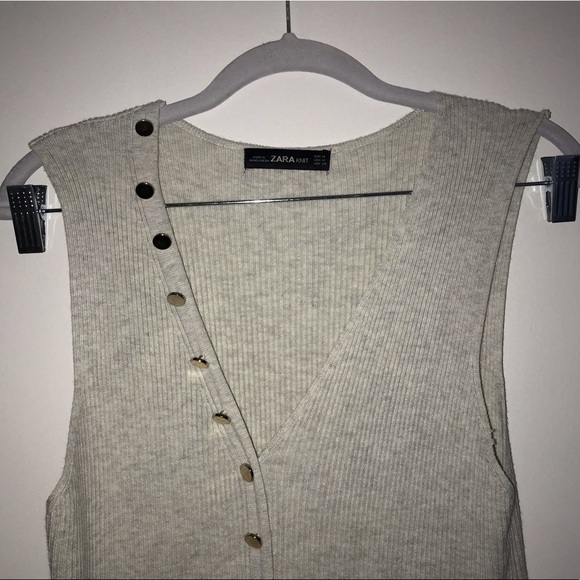 ZARA KNIT Tight Long Maxi Dress with Buttons - Picture 3 of 7